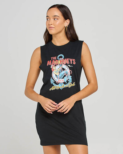 ALL HANDS ON DECK | WOMENS MUSCLE DRESS - BLACK