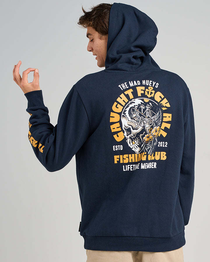 TROPIC CAUGHT FK ALL FISHING HOODED PULLOVER NAVY - Main Image