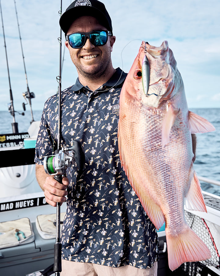 MAD FISHERMAN | UPF 50+ SS POLO - NAVY