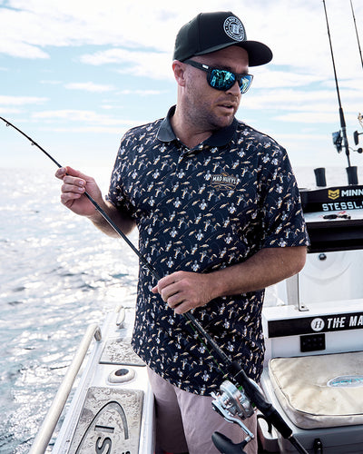 MAD FISHERMAN | UPF 50+ SS POLO - NAVY