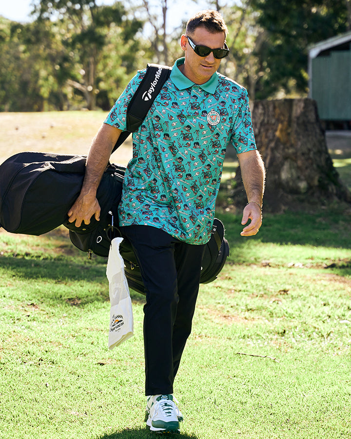 HUEYS GOLF | SS POLO  - TEAL