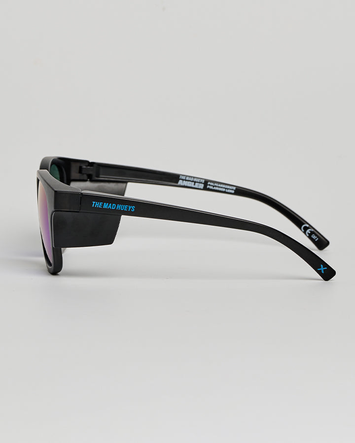 X ANGLER | BLUE MIRROR POLARISED SUNGLASSES - MATTE BLACK