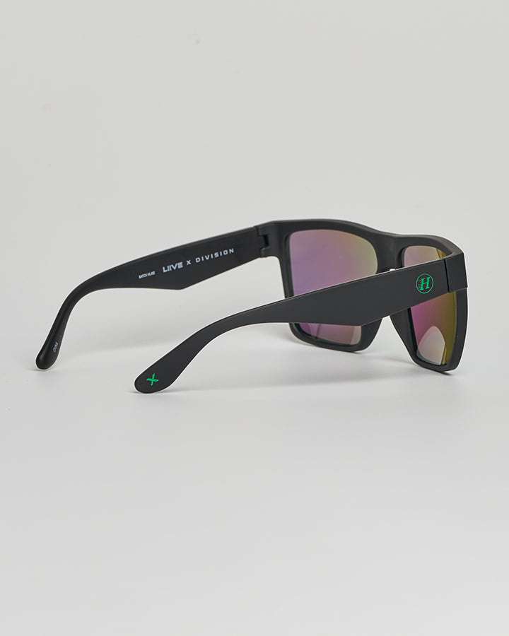 X PULSE | GREEN MIRROR POLARISED SUNGLASSES - MATTE BLACK