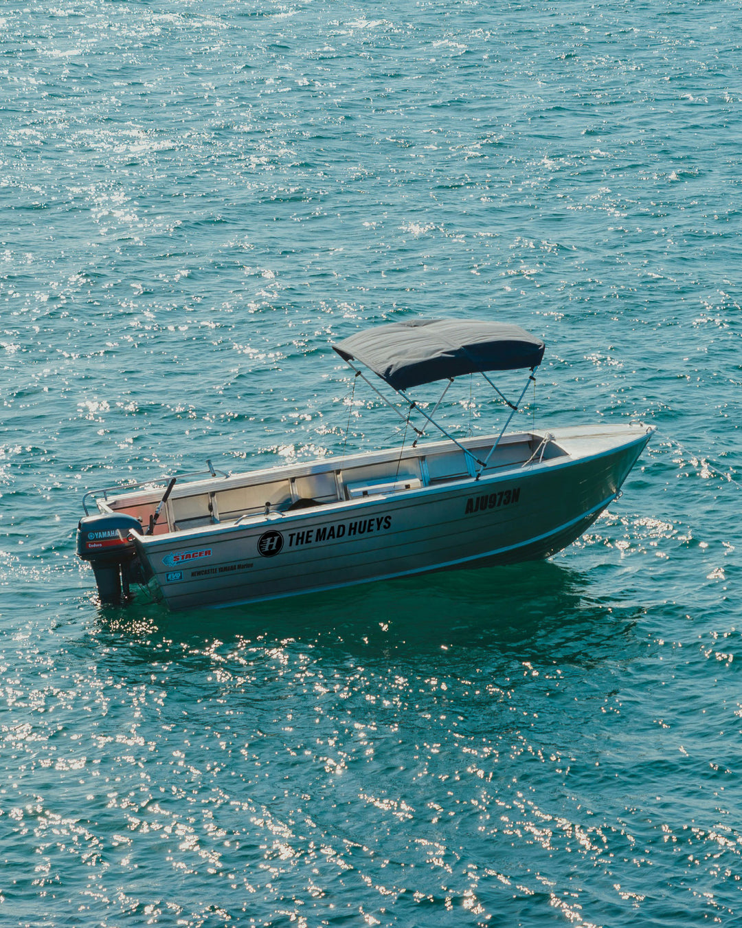 THE MAD HUEYS | 900MM DIE CUT BOAT STICKER - BLACK