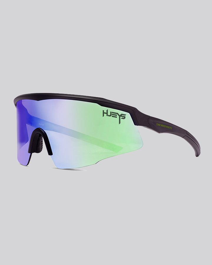 DOSE | GREEN MIRROR SUNGLASSES - MATTE BLACK