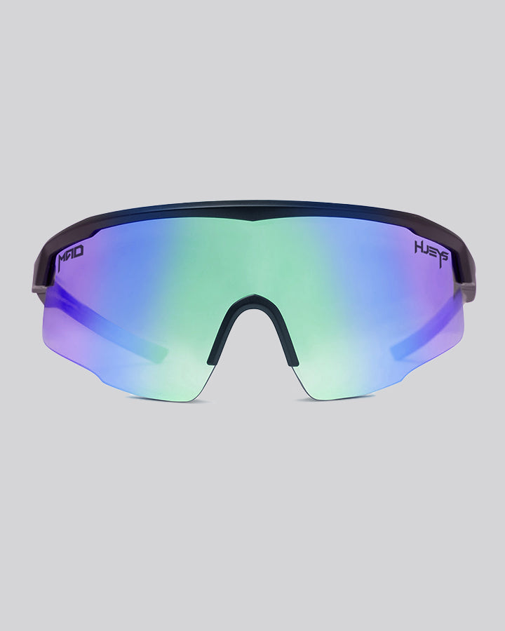 DOSE | GREEN MIRROR SUNGLASSES - MATTE BLACK