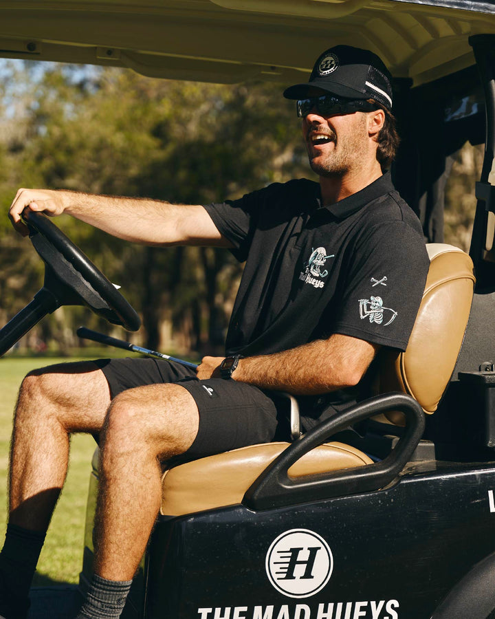 HITTIN FK ALL | SS GOLF POLO - BLACK