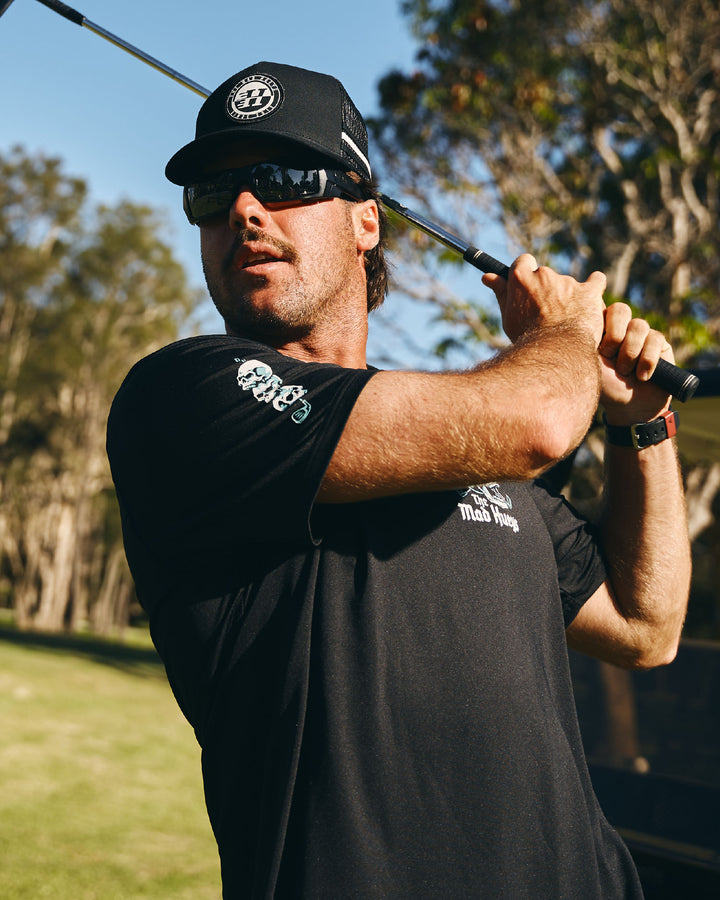 HITTIN FK ALL | SS GOLF POLO - BLACK
