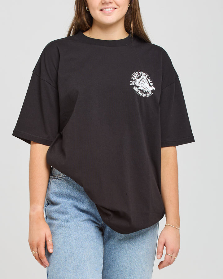 CROC OUT | WOMENS OVERSIZED TEE - BLACK