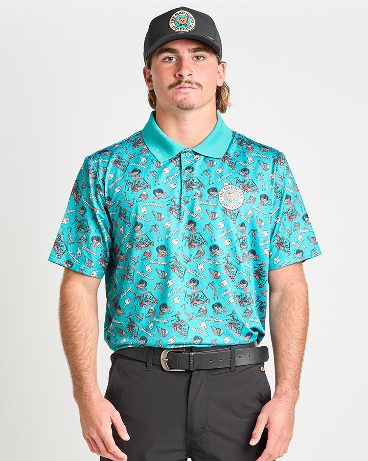 HUEYS GOLF PACK | GOLF POLO + CAP + TOWEL - TEAL