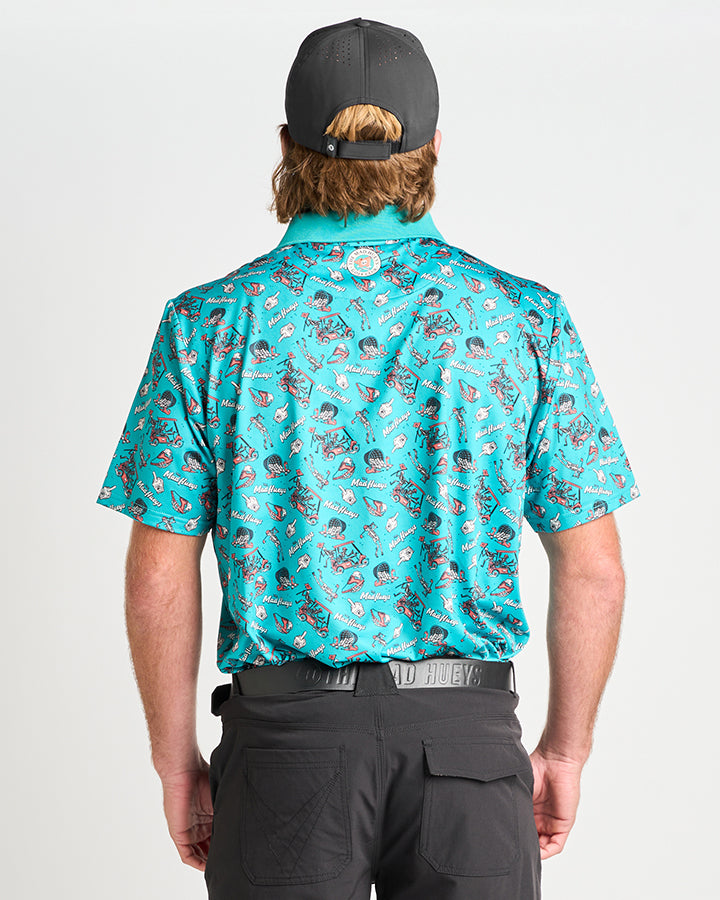 HUEYS GOLF | SS POLO  - TEAL