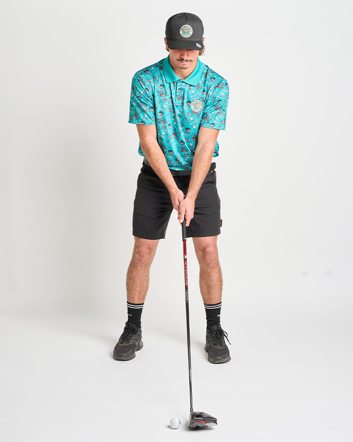 HUEYS GOLF | SS POLO  - TEAL