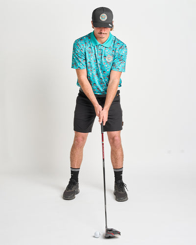 HUEYS GOLF | SS POLO  - TEAL
