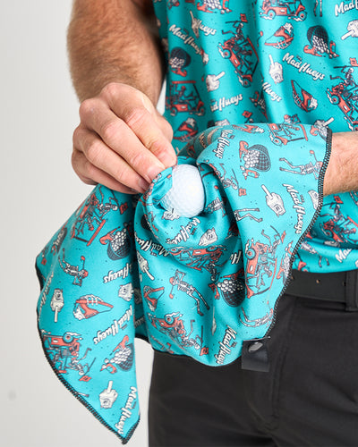 HUEYS GOLF PACK | GOLF POLO + CAP + TOWEL - TEAL