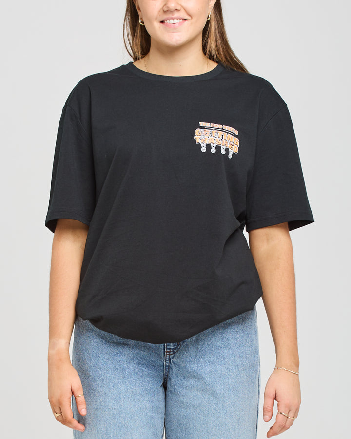 TRASHED | WOMENS OVERSIZED SS TEE - BLACK