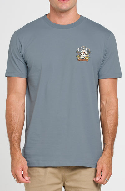 SHIPWRECKED CAPTAIN | SS TEE - STEEL BLUE