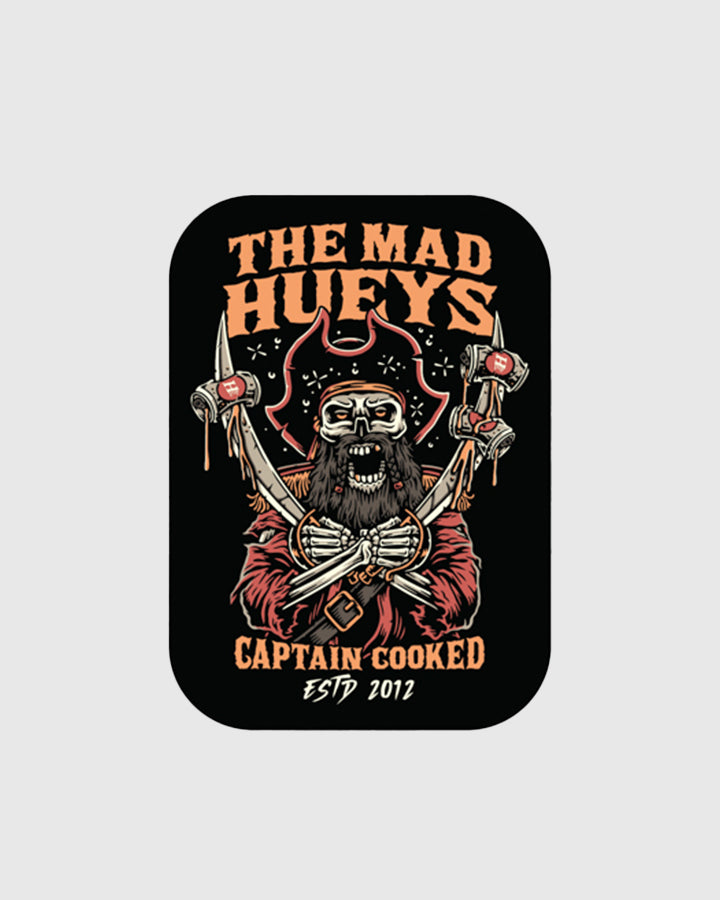 CAPTAIN COOKED | STICKER - BLACK