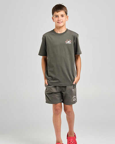 CATCH FISH | YOUTH SS TEE - CHARCOAL