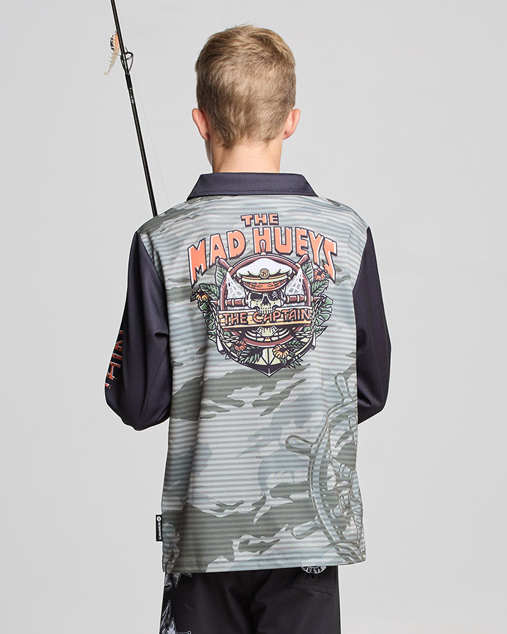 THE ISLAND CAPTAIN | YOUTH UPF 50+ FISHING JERSEY - FADED DUST