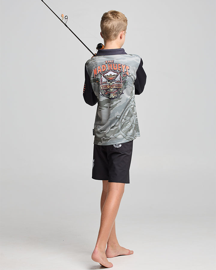 THE ISLAND CAPTAIN | YOUTH UPF 50+ FISHING JERSEY - FADED DUST