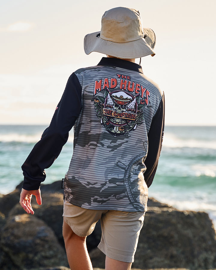 THE ISLAND CAPTAIN | YOUTH UPF 50+ FISHING JERSEY - FADED DUST