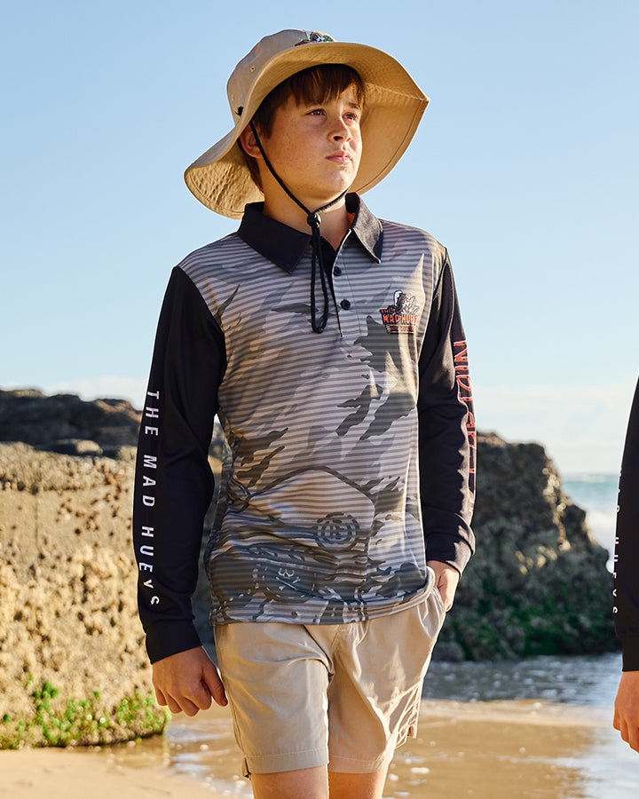 THE ISLAND CAPTAIN | YOUTH UPF 50+ FISHING JERSEY - FADED DUST