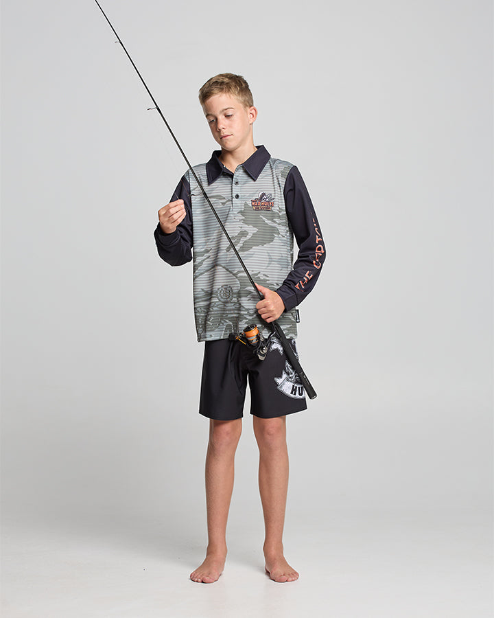 THE ISLAND CAPTAIN | YOUTH UPF 50+ FISHING JERSEY - FADED DUST