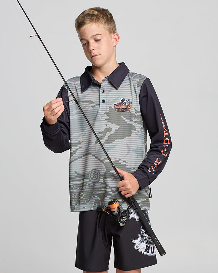 THE ISLAND CAPTAIN | YOUTH UPF 50+ FISHING JERSEY - FADED DUST