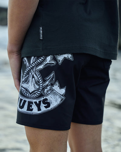 ANCHOR BONES | YOUTH 14" BOARDSHORT - BLACK