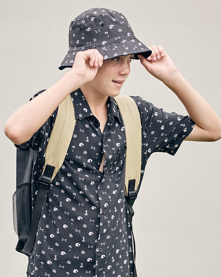 ANCHOR BONES | YOUTH REVERSIBLE BUCKET HAT - BLACK