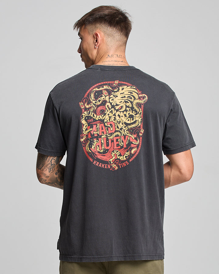 KRAKEN TINS | SS TEE - WASHED BLACK