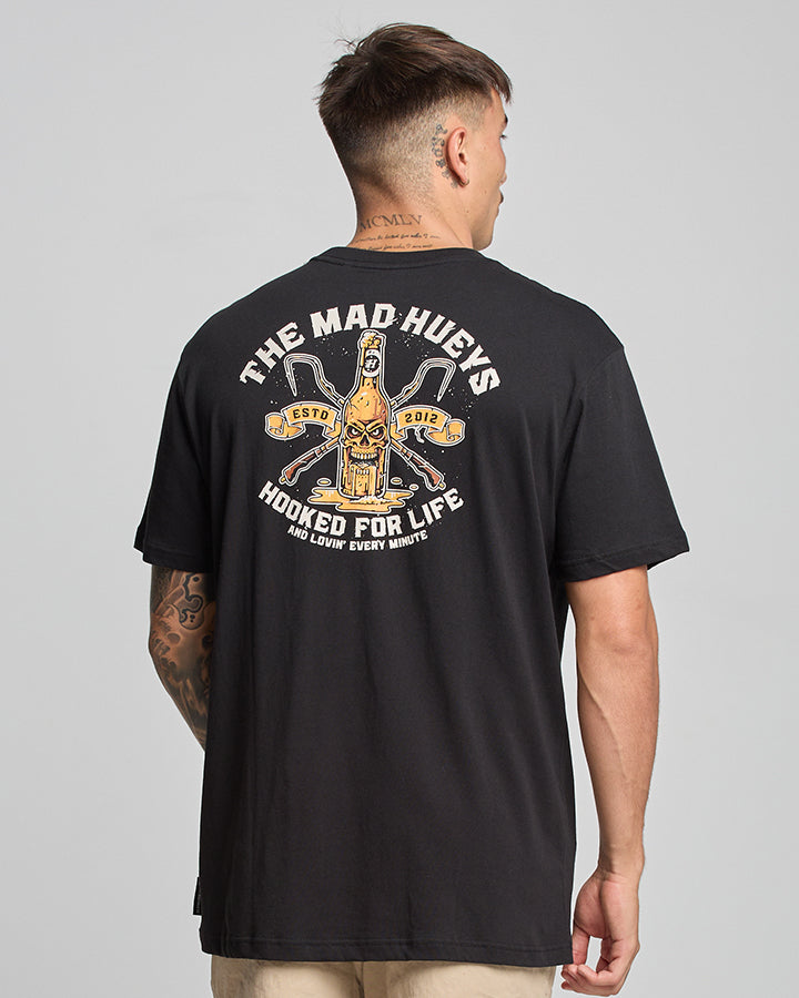 HOOKED FOR LIFE | SS TEE - BLACK