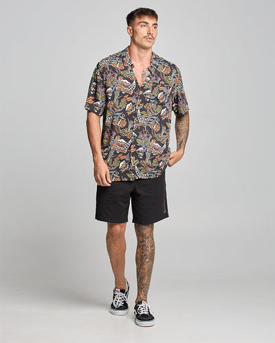 THE ISLAND CAPTAIN | WOVEN SHIRT - BLACK