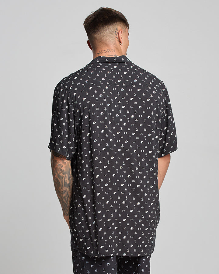 ANCHOR BONES | WOVEN SHIRT - BLACK