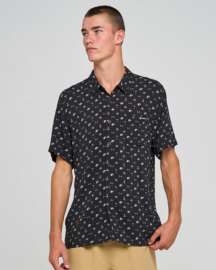 ANCHOR BONES | WOVEN SHIRT - BLACK