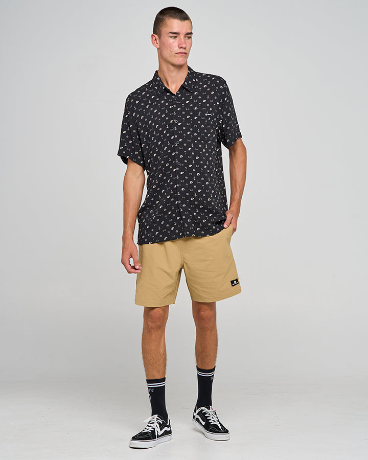 ANCHOR BONES | WOVEN SHIRT - BLACK