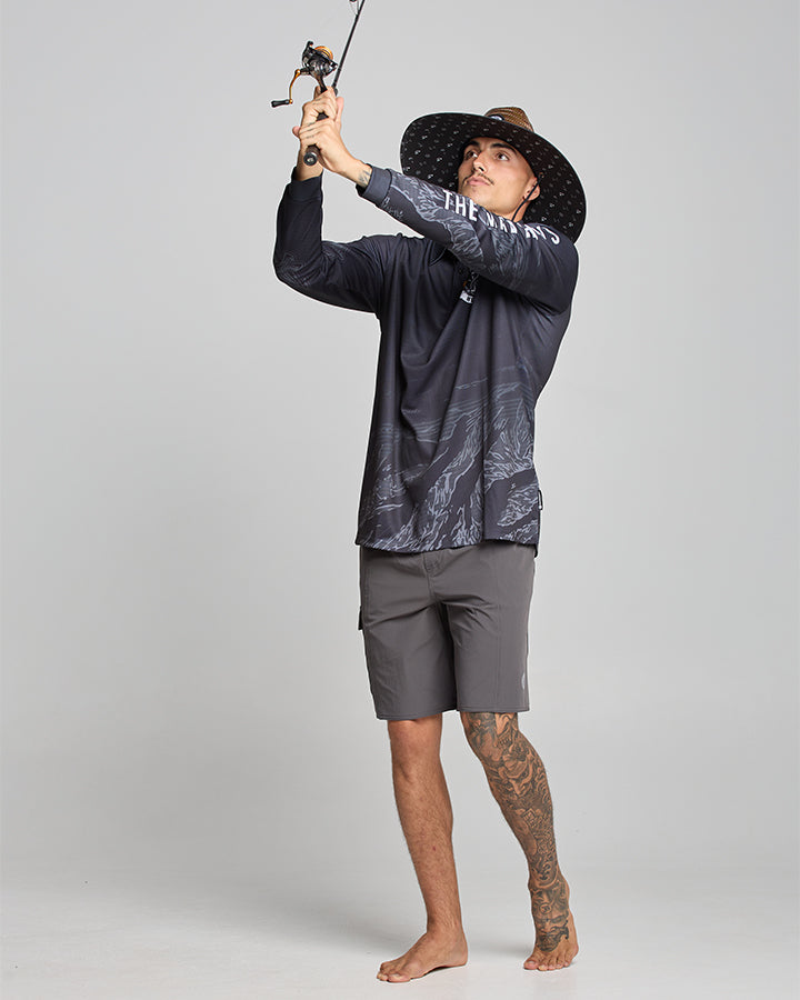 ANCHOR BONES | UPF 50+ FISHING JERSEY - BLACK