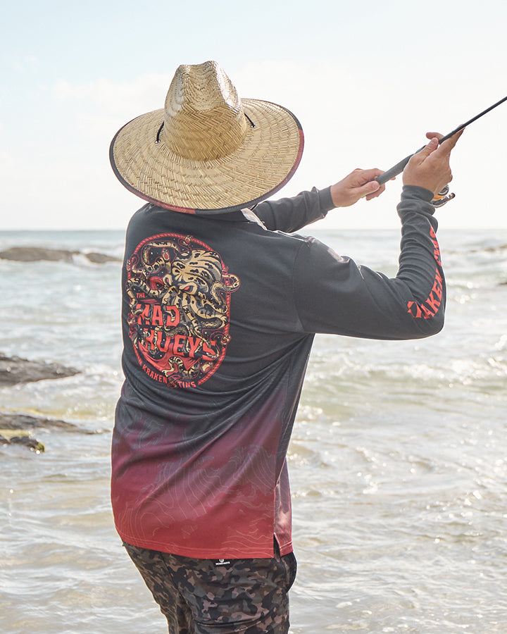 KRAKEN TINS | UPF 50+ FISHING JERSEY - BLACK