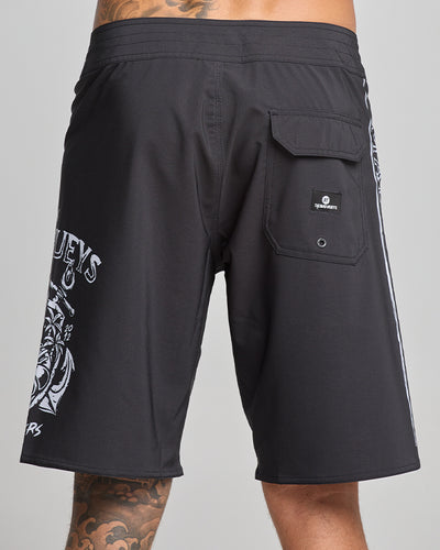 AHOY FKRS | 20" BOARDSHORT - BLACK