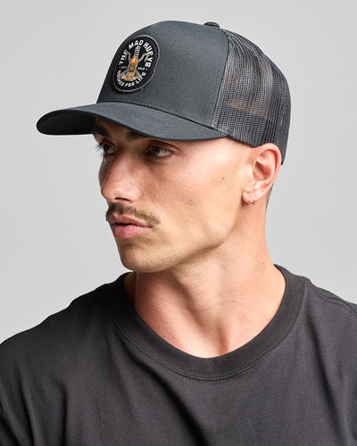 HOOKED FOR LIFE | TWILL TRUCKER - BLACK