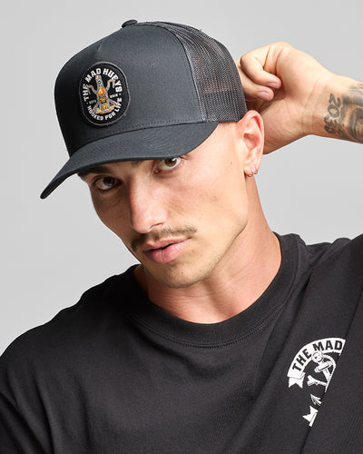 HOOKED FOR LIFE | TWILL TRUCKER - BLACK