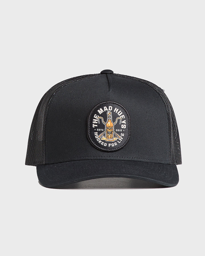 HOOKED FOR LIFE | TWILL TRUCKER - BLACK