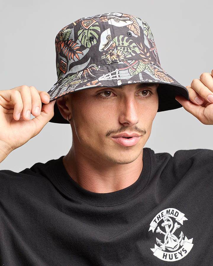 THE ISLAND CAPTAIN | REVERSIBLE BUCKET HAT - BLACK