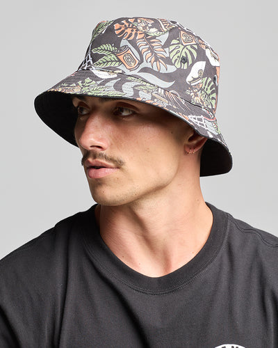 THE ISLAND CAPTAIN | REVERSIBLE BUCKET HAT - BLACK