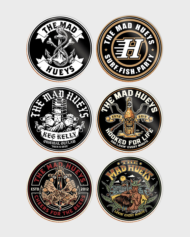 HUEYS PARTY | COASTERS - BLACK