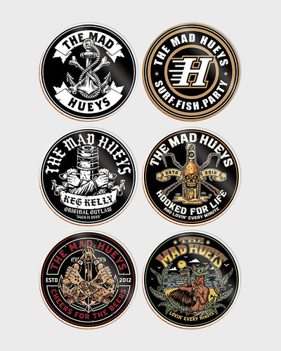 HUEYS PARTY | COASTERS - BLACK