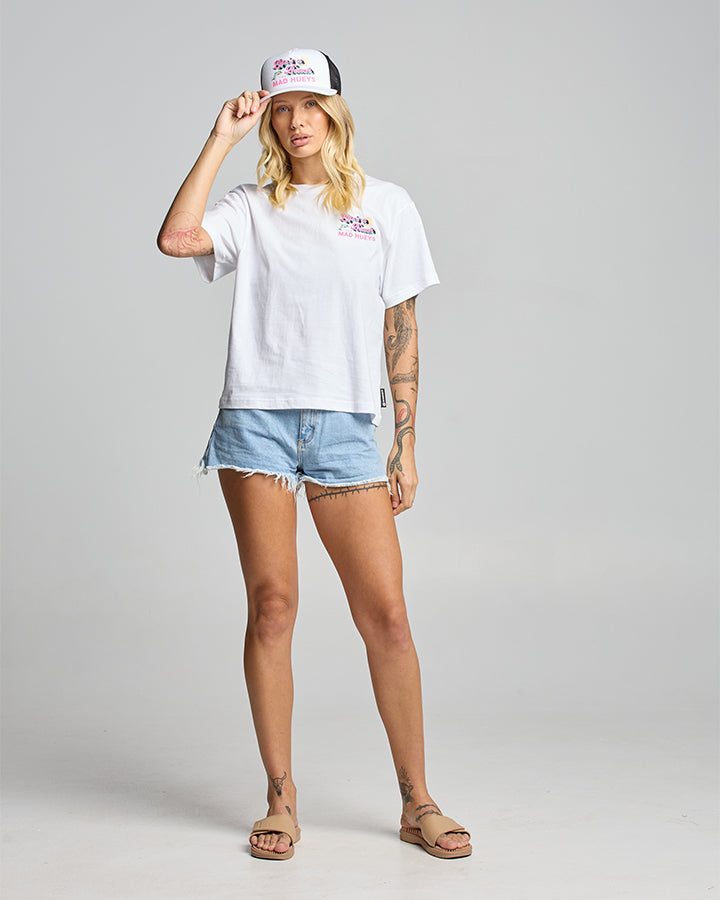 LIFES A BEACH | WOMENS FOAM TRUCKER - WHITE