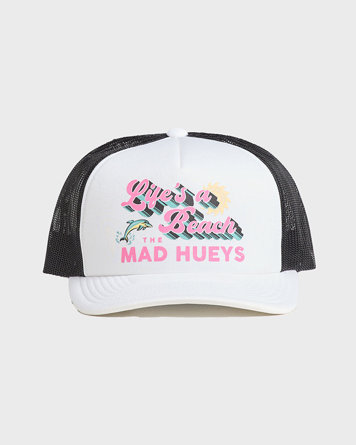 LIFES A BEACH | WOMENS FOAM TRUCKER - WHITE