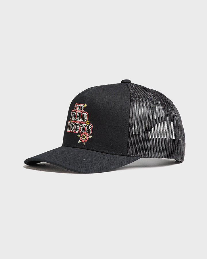 SKULL TATTOO | WOMENS TWILL TRUCKER - BLACK