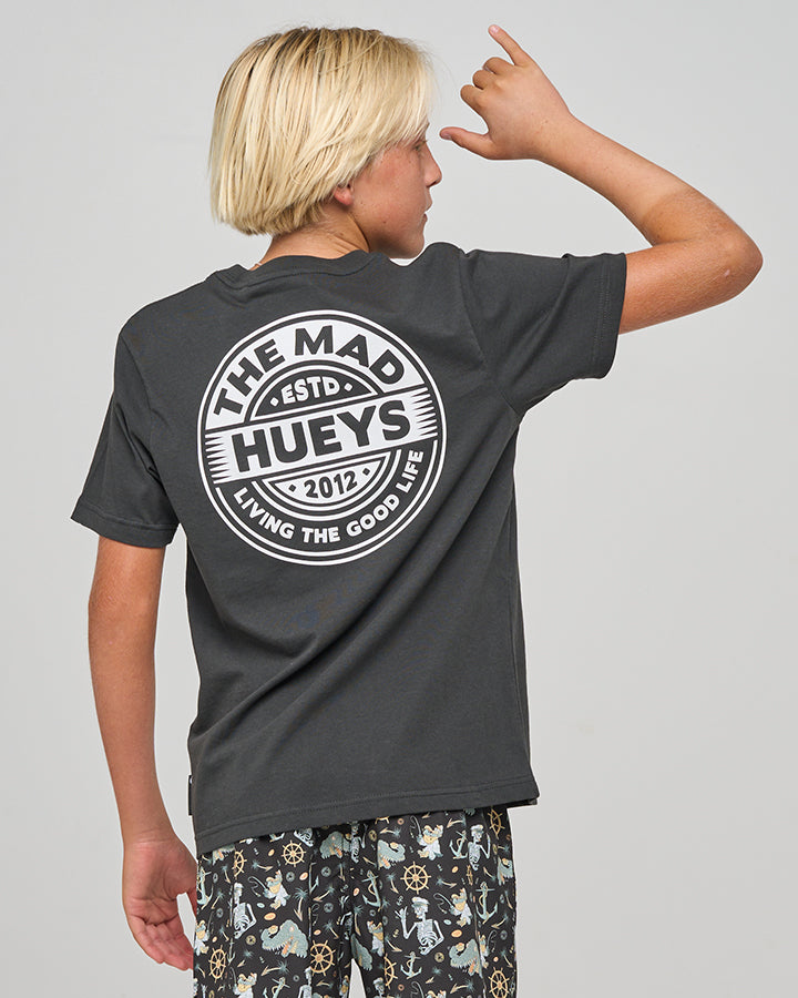 GOOD LIFE HUEYS | YOUTH SS TEE - VINTAGE BLACK